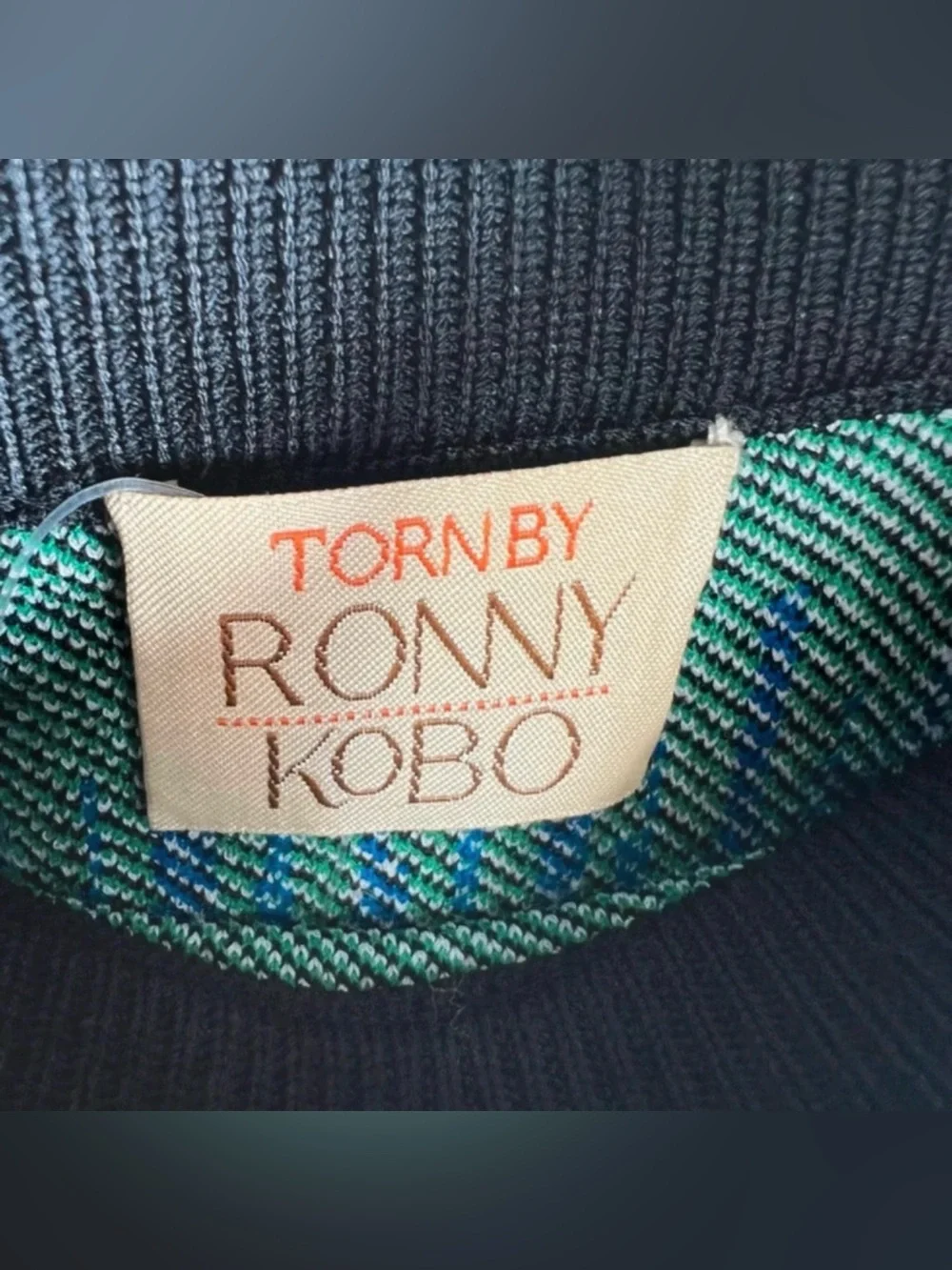 Torn by Ronny Kobo Anabella mosaic jacquard knit mini skirt size XS